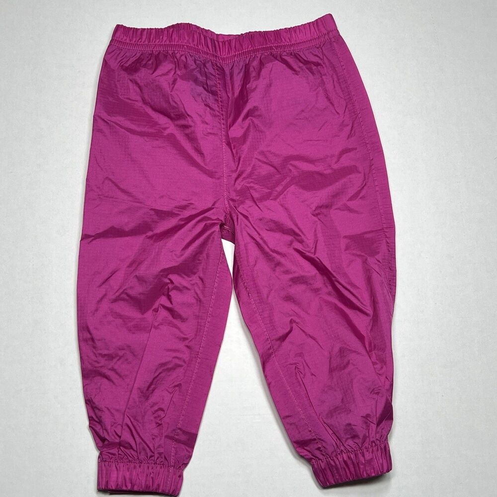 L.L. Bean Infants Discovery Rain Pants 12-18M Pink Waterproof Nylon Splash Mud